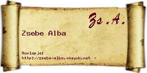 Zsebe Alba névjegykártya